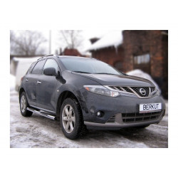 Пороги d76 (труба с проступями) Nissan Murano Z51 2010
